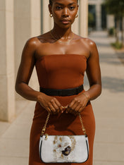 Ivory Bloom Classic Zip Pochette QR0TD324