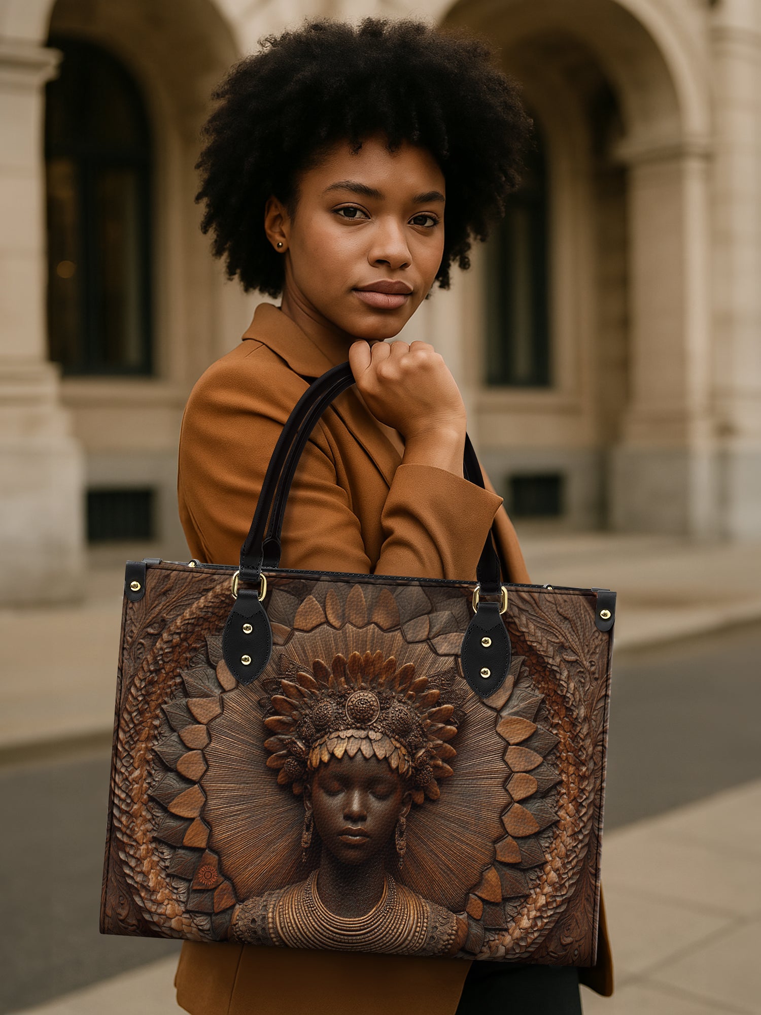 Afriscendence Premium Leather Handbag QR0XD609