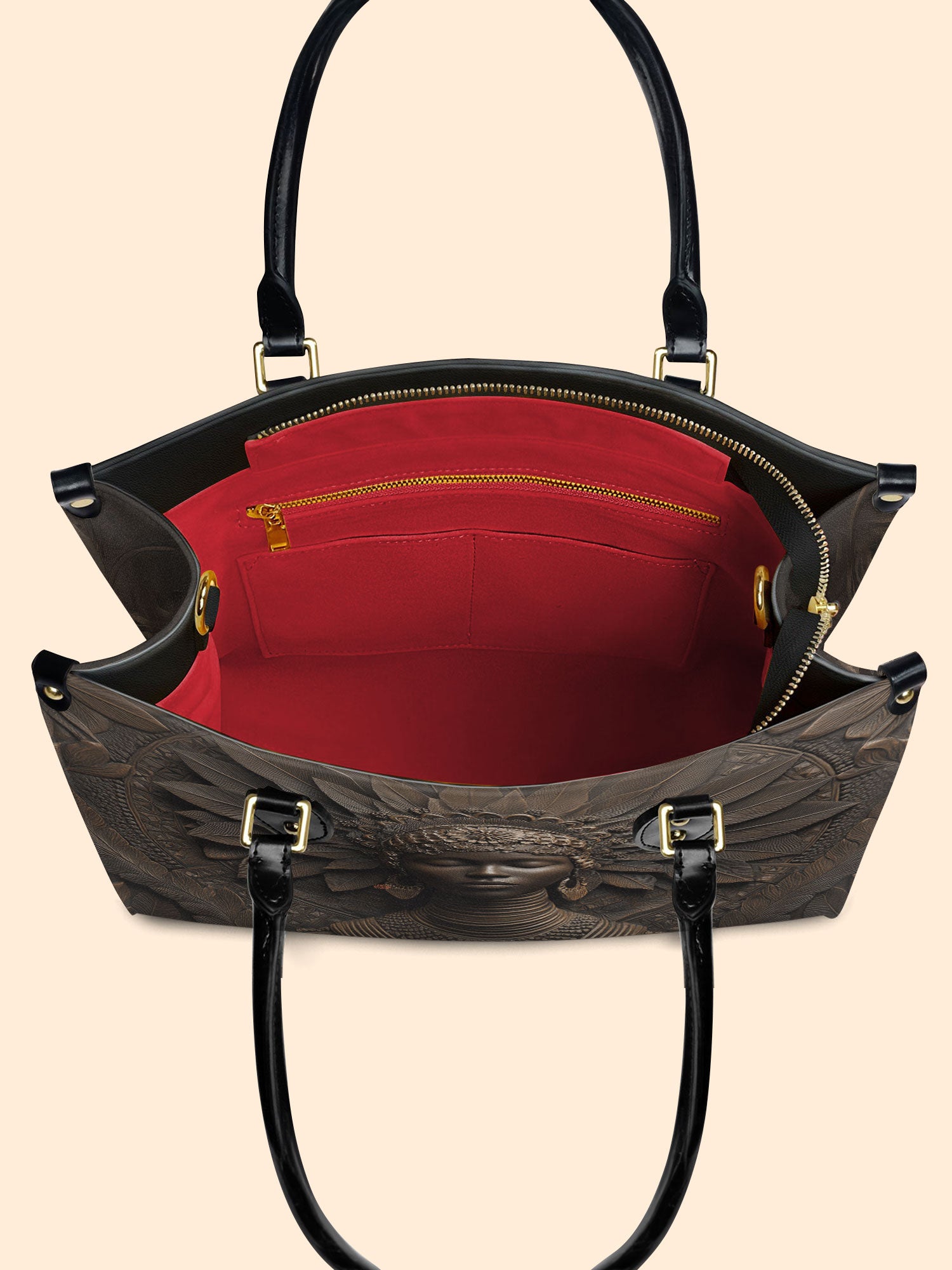 Alkebulan Arts Premium Leather Handbag QR0XD608