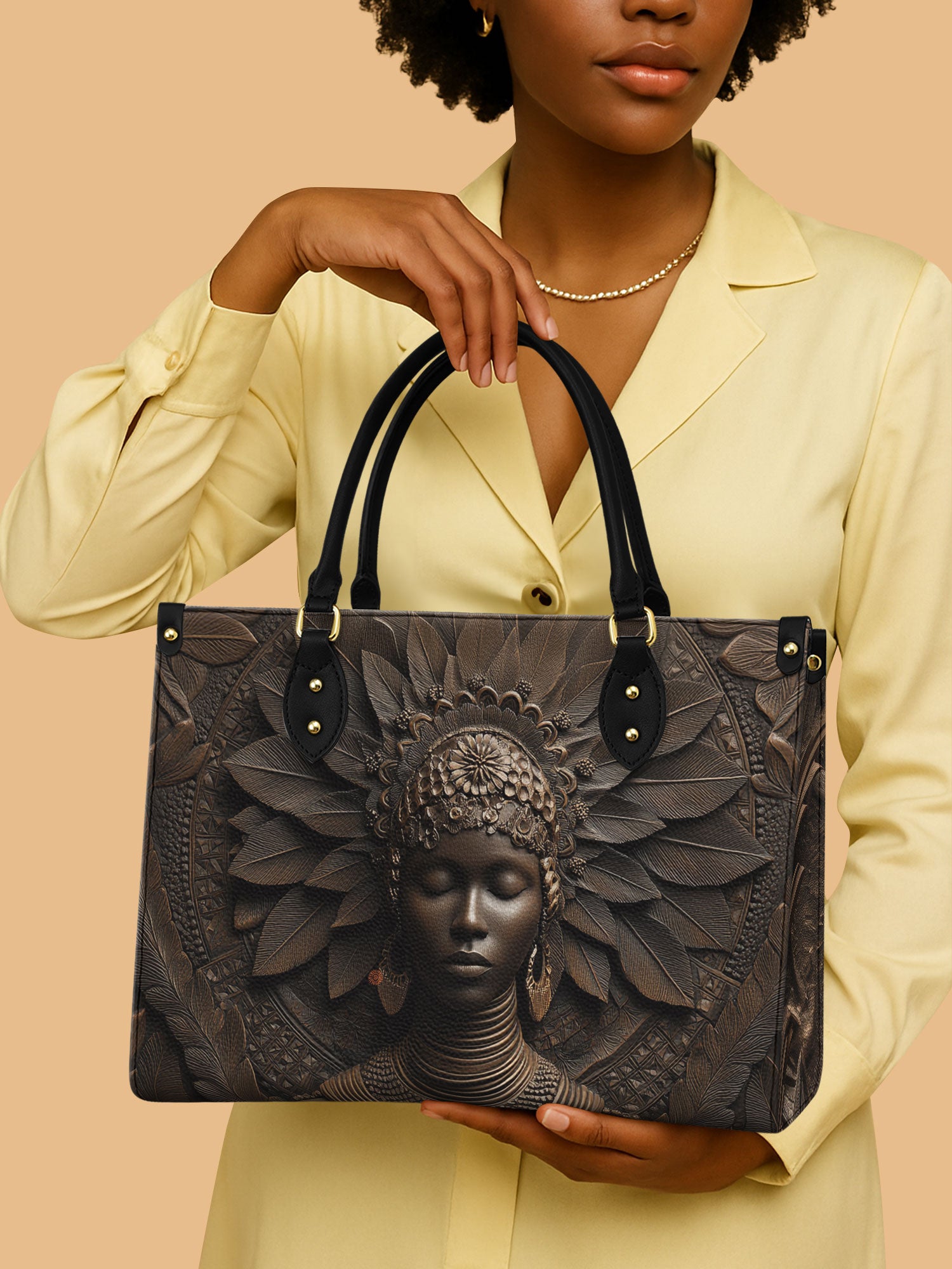 Alkebulan Arts Premium Leather Handbag QR0XD608