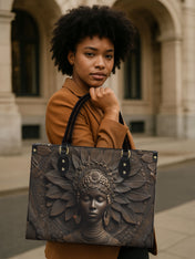 Alkebulan Arts Premium Leather Handbag QR0XD608