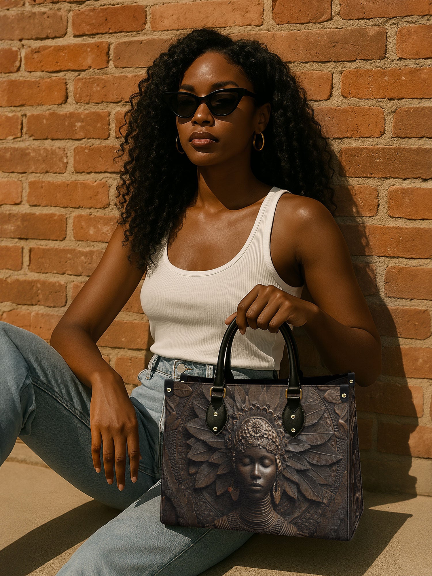 Alkebulan Arts Premium Leather Handbag QR0XD608