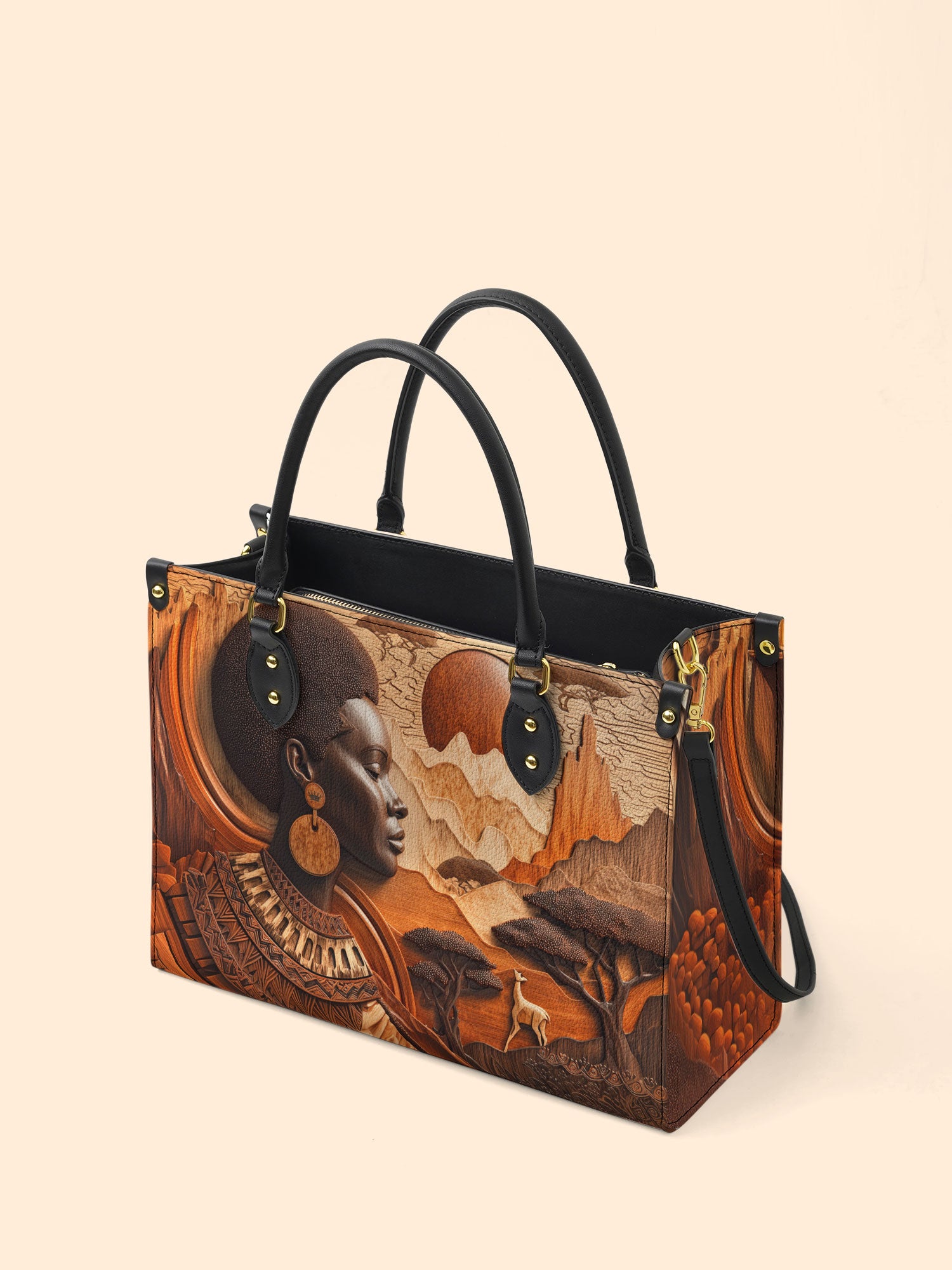 Ancestral Oak Premium Leather Handbag QR0TD337