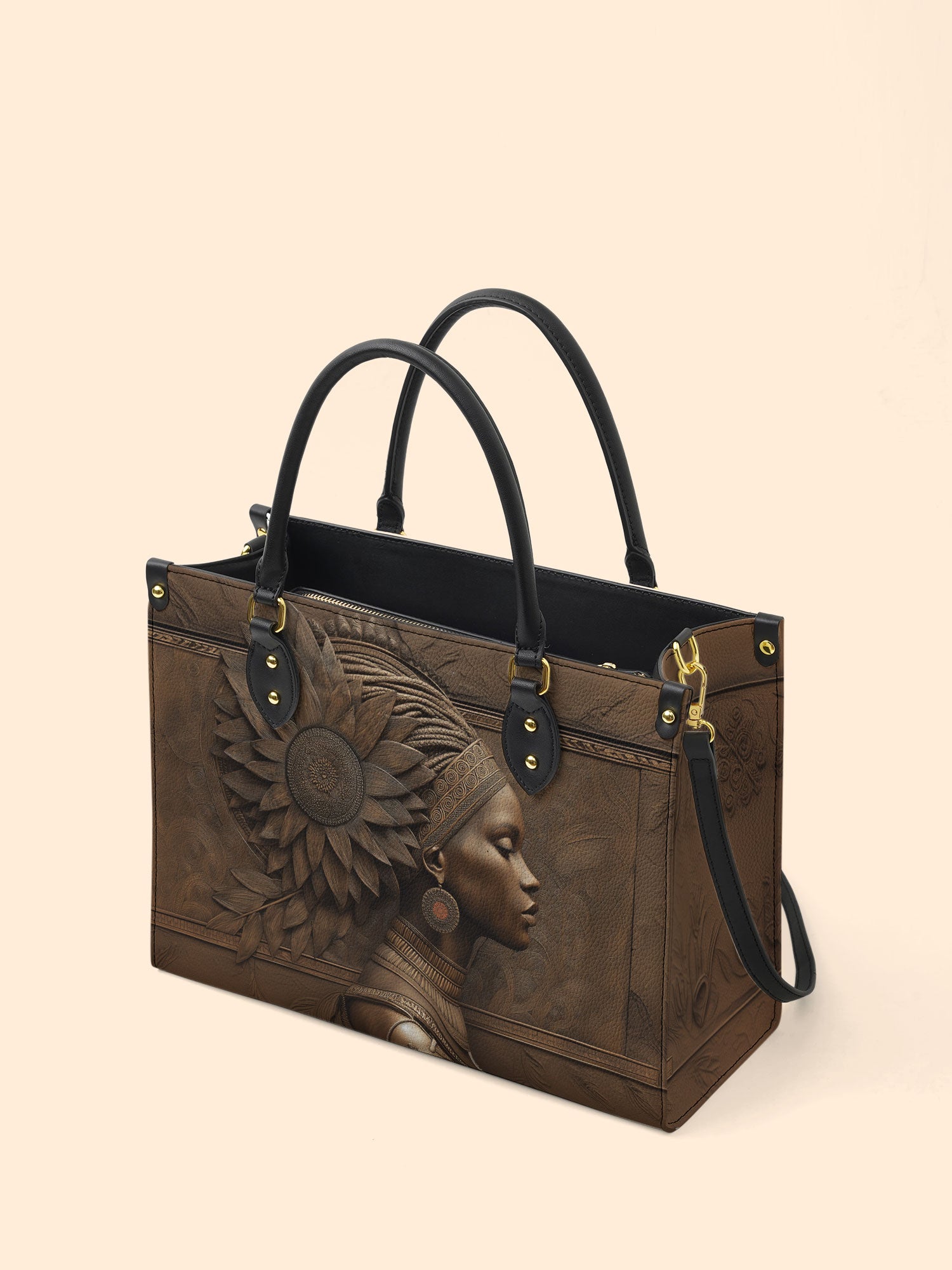 Gilded Genesis Premium Leather Handbag QR0XD613