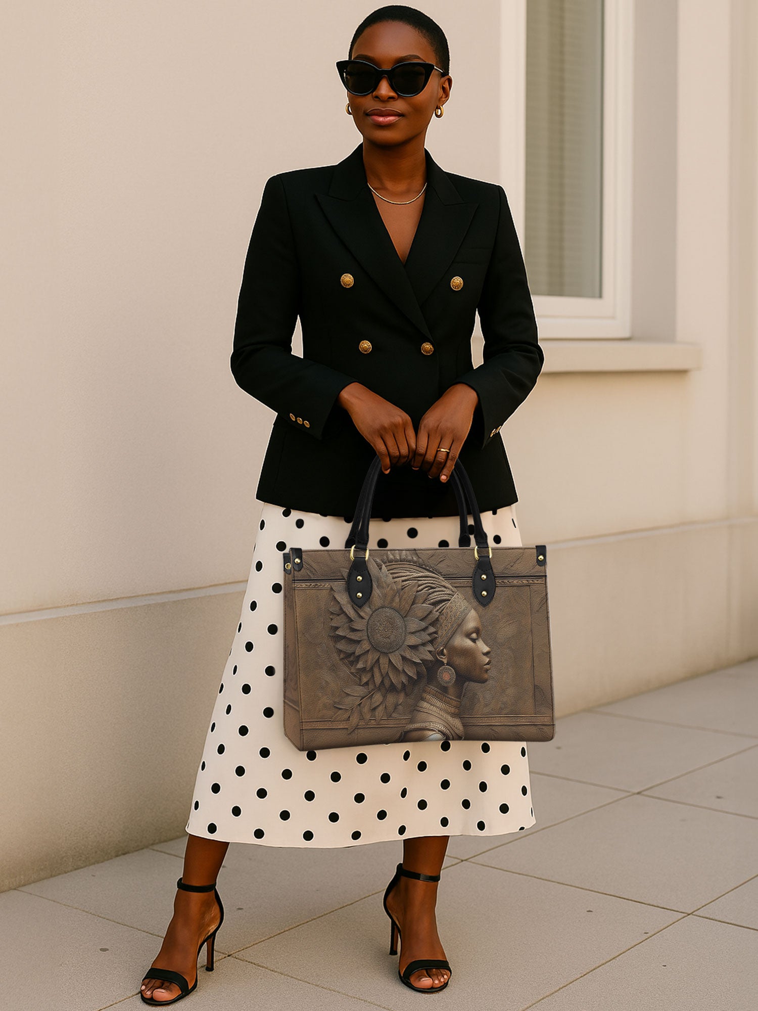 Gilded Genesis Premium Leather Handbag QR0XD613