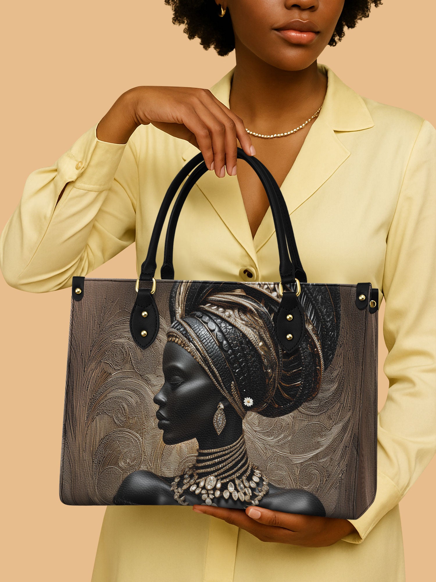 Althea Gold Premium Leather Handbag QR0XD567