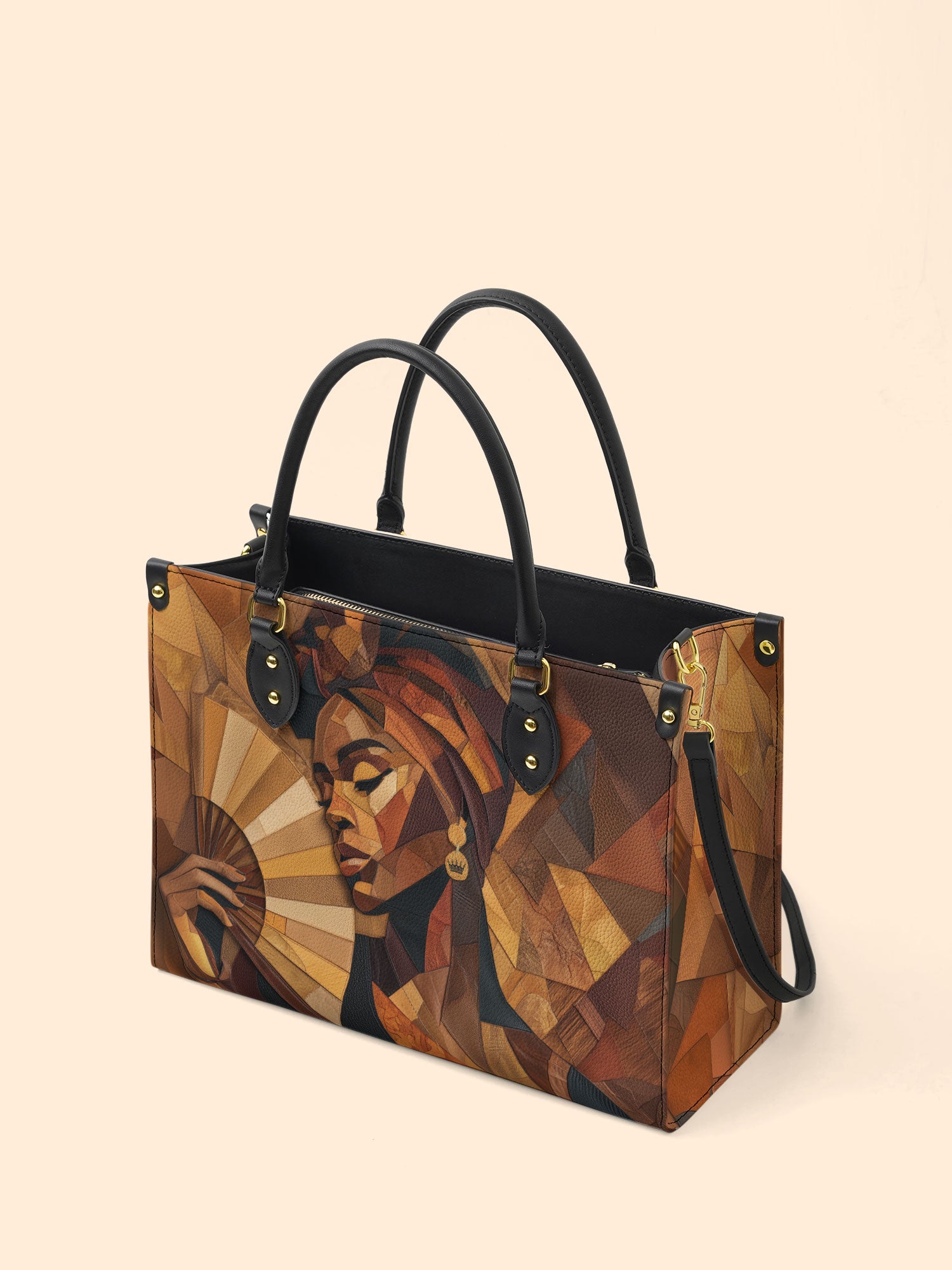 Golden Serenade Premium Leather Handbag QR0TD358