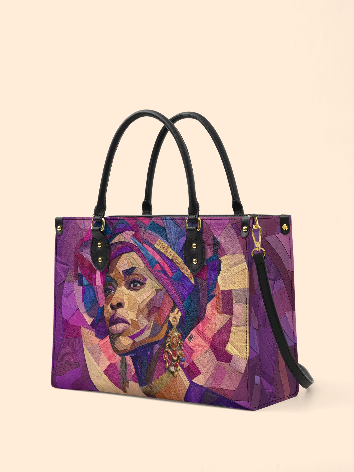 Violet Crown Premium Leather Handbag QR0TD361