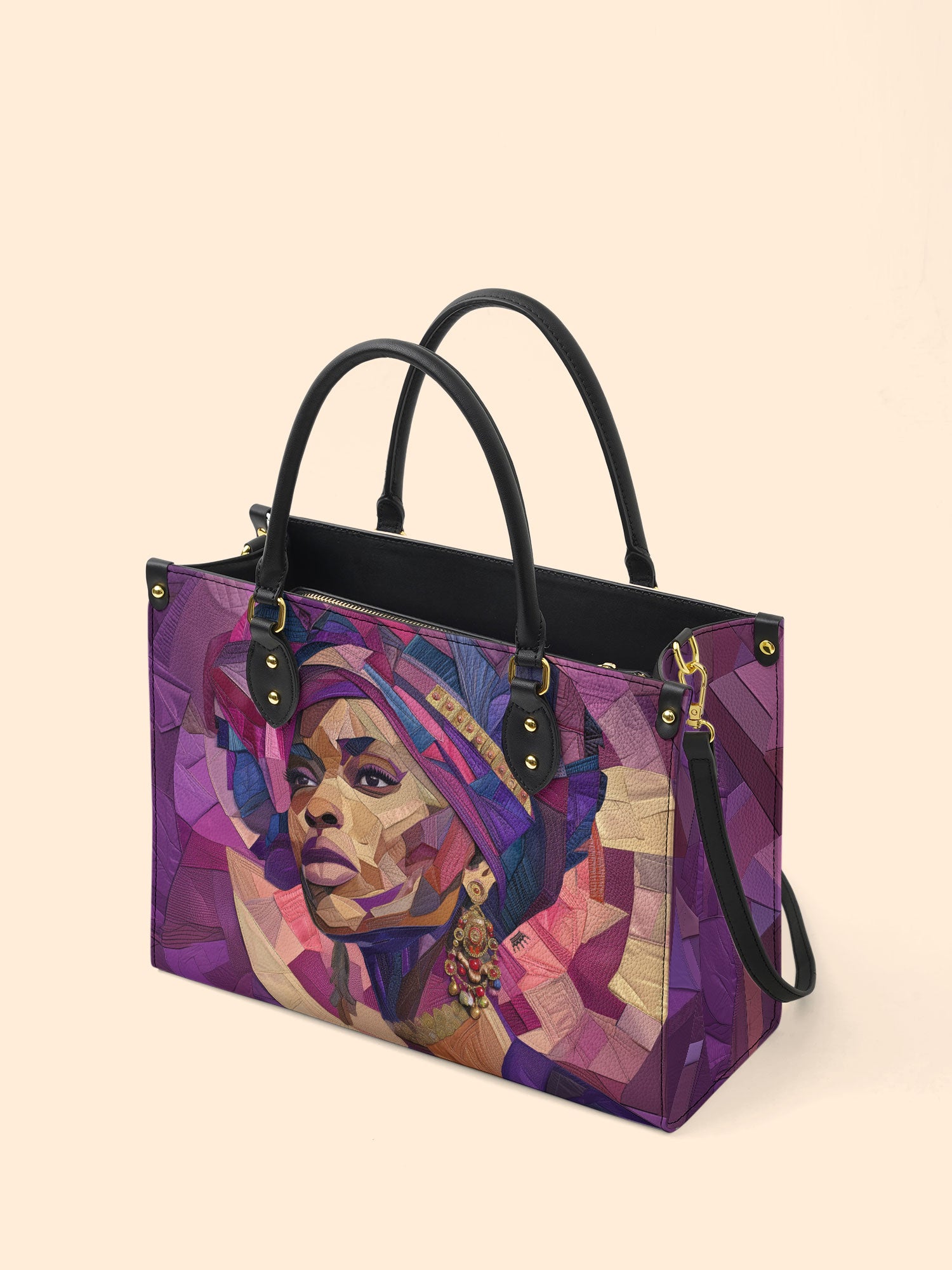 Violet Crown Premium Leather Handbag QR0TD361