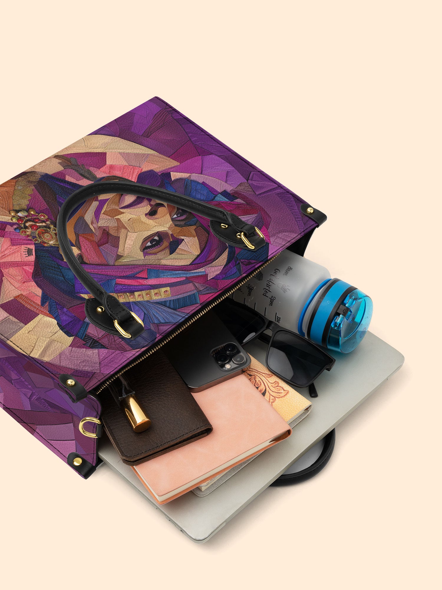 Violet Crown Premium Leather Handbag QR0TD361