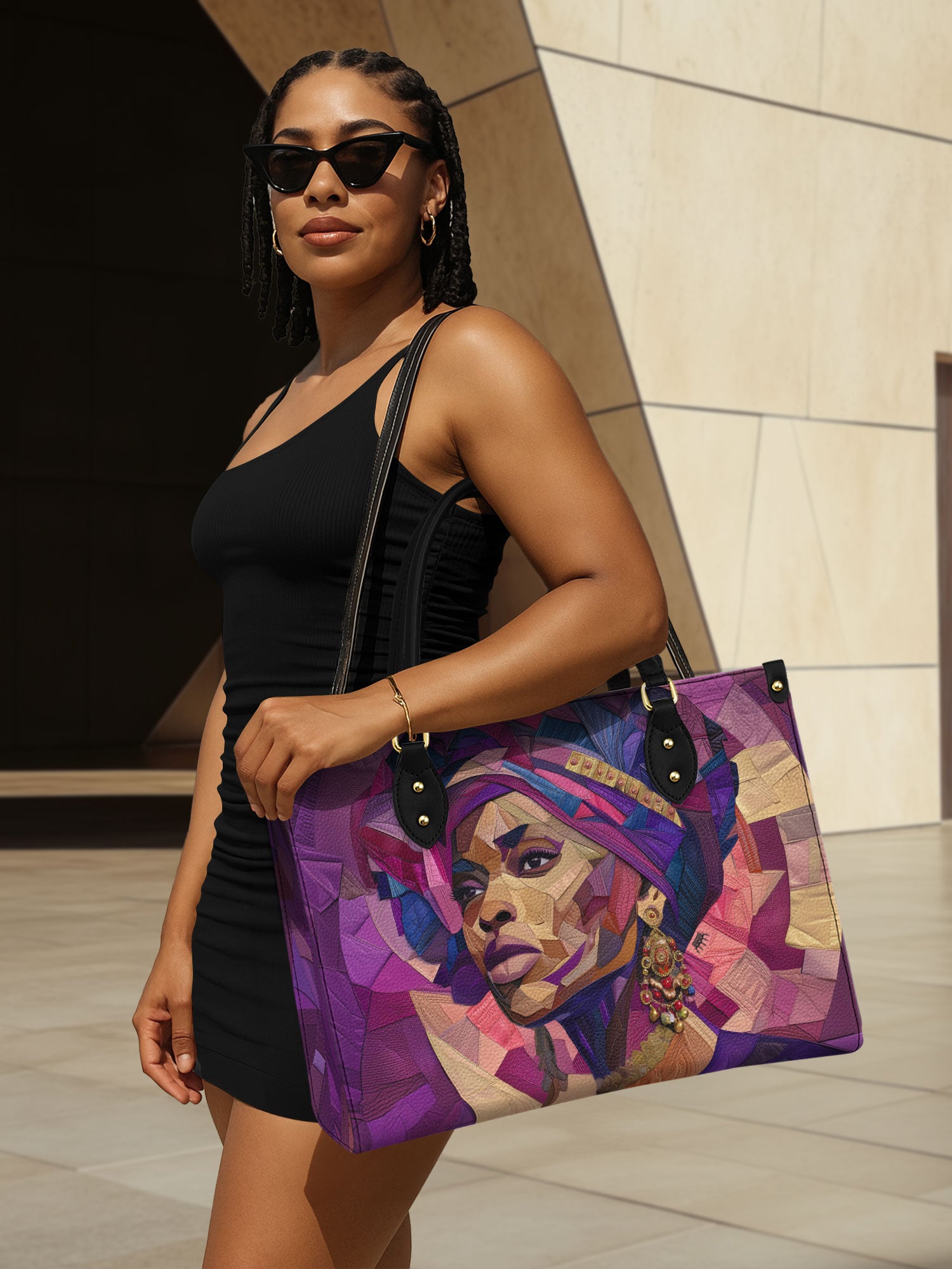 Violet Crown Premium Leather Handbag QR0TD361