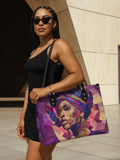 Violet Crown Premium Leather Handbag QR0TD361