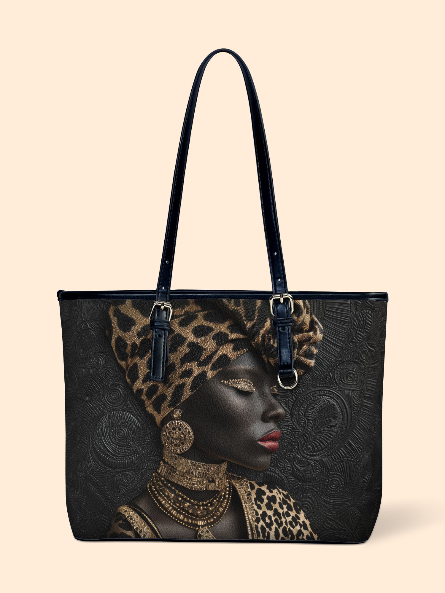 African Grace Leather Bucket Bag QR0XD723