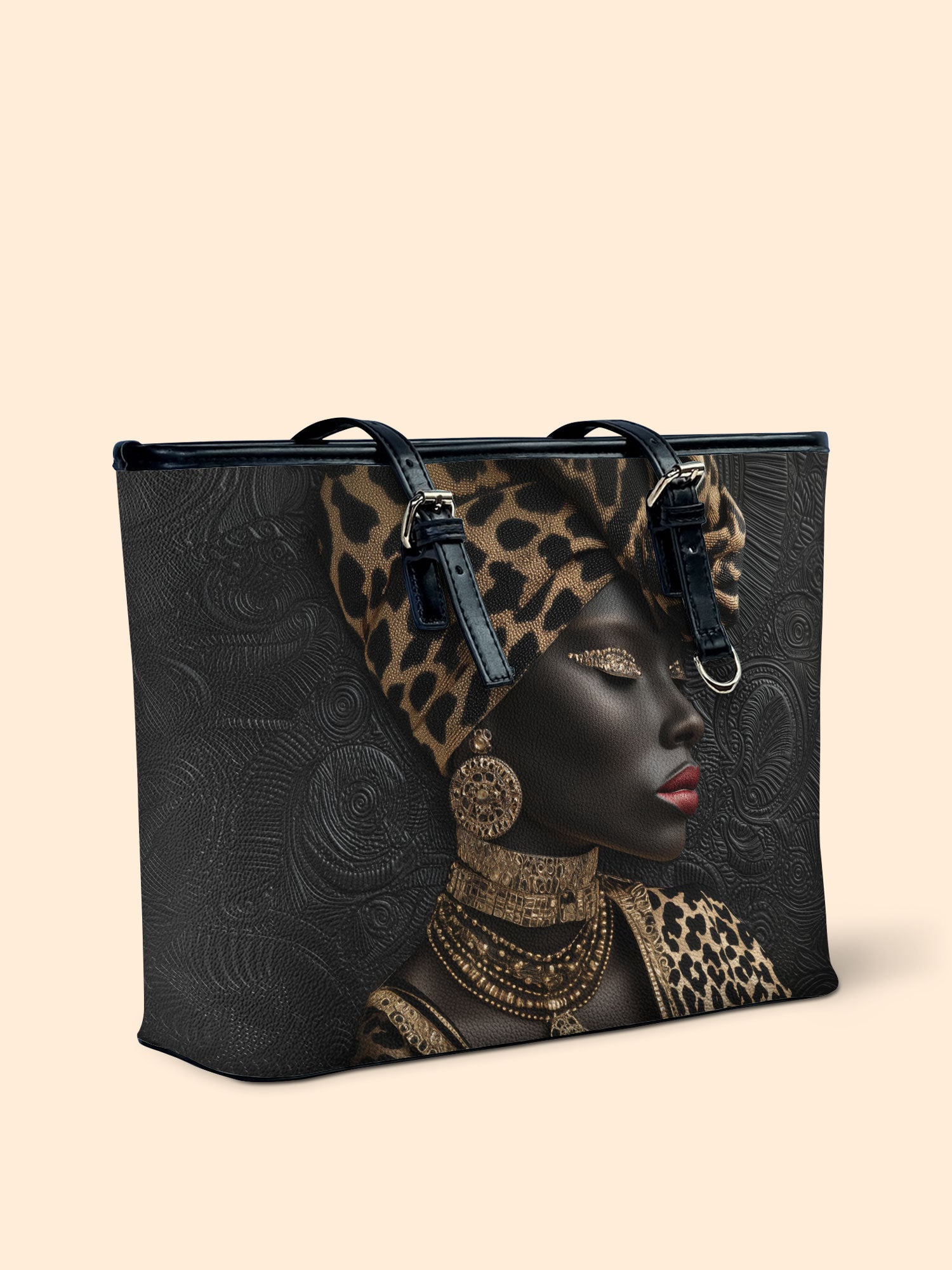 African Grace Leather Bucket Bag QR0XD723