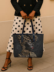 African Grace Leather Bucket Bag QR0XD723