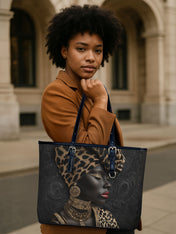 African Grace Leather Bucket Bag QR0XD723
