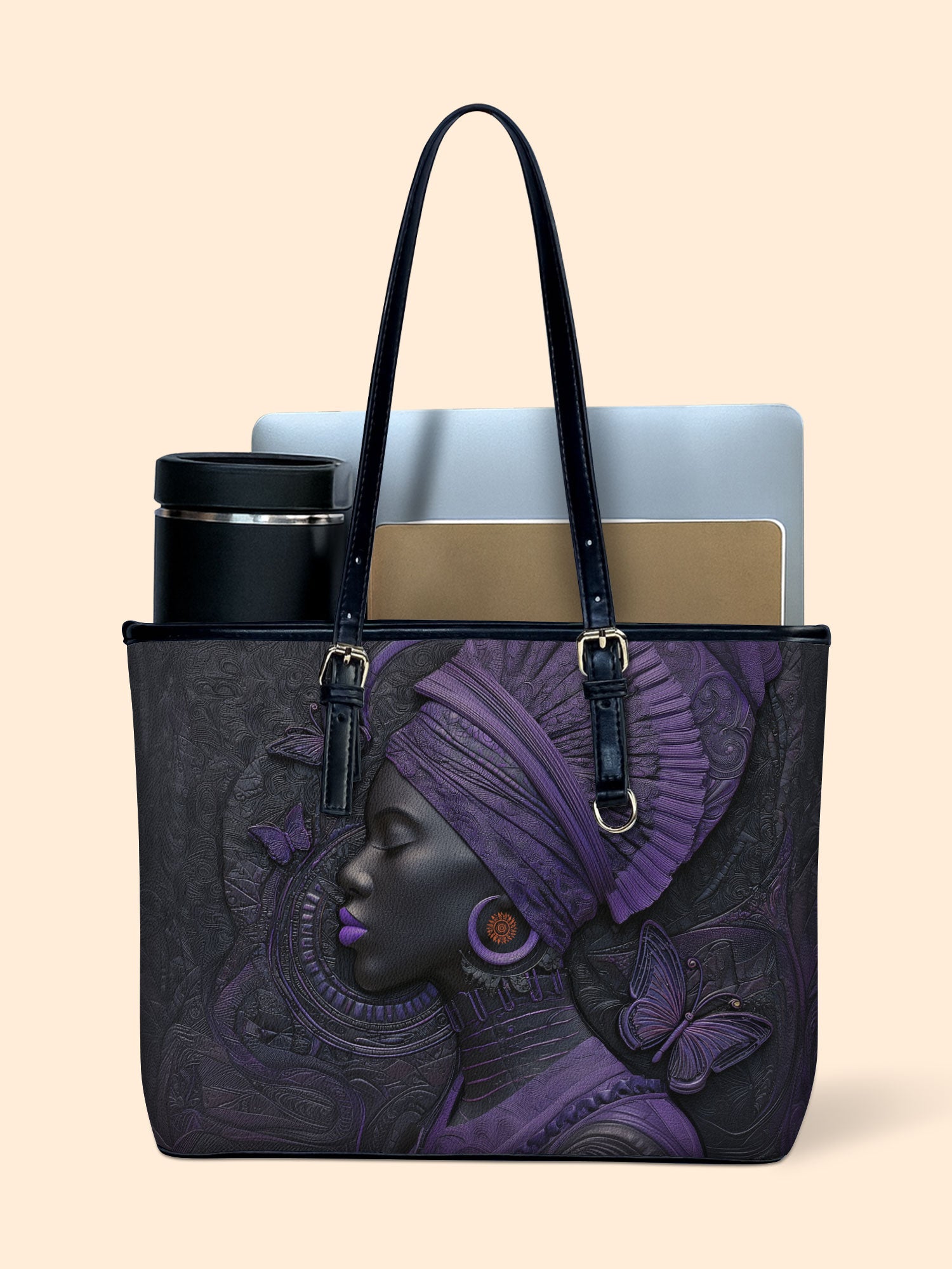 Midnight Crown Leather Bucket Bag QR0XD724