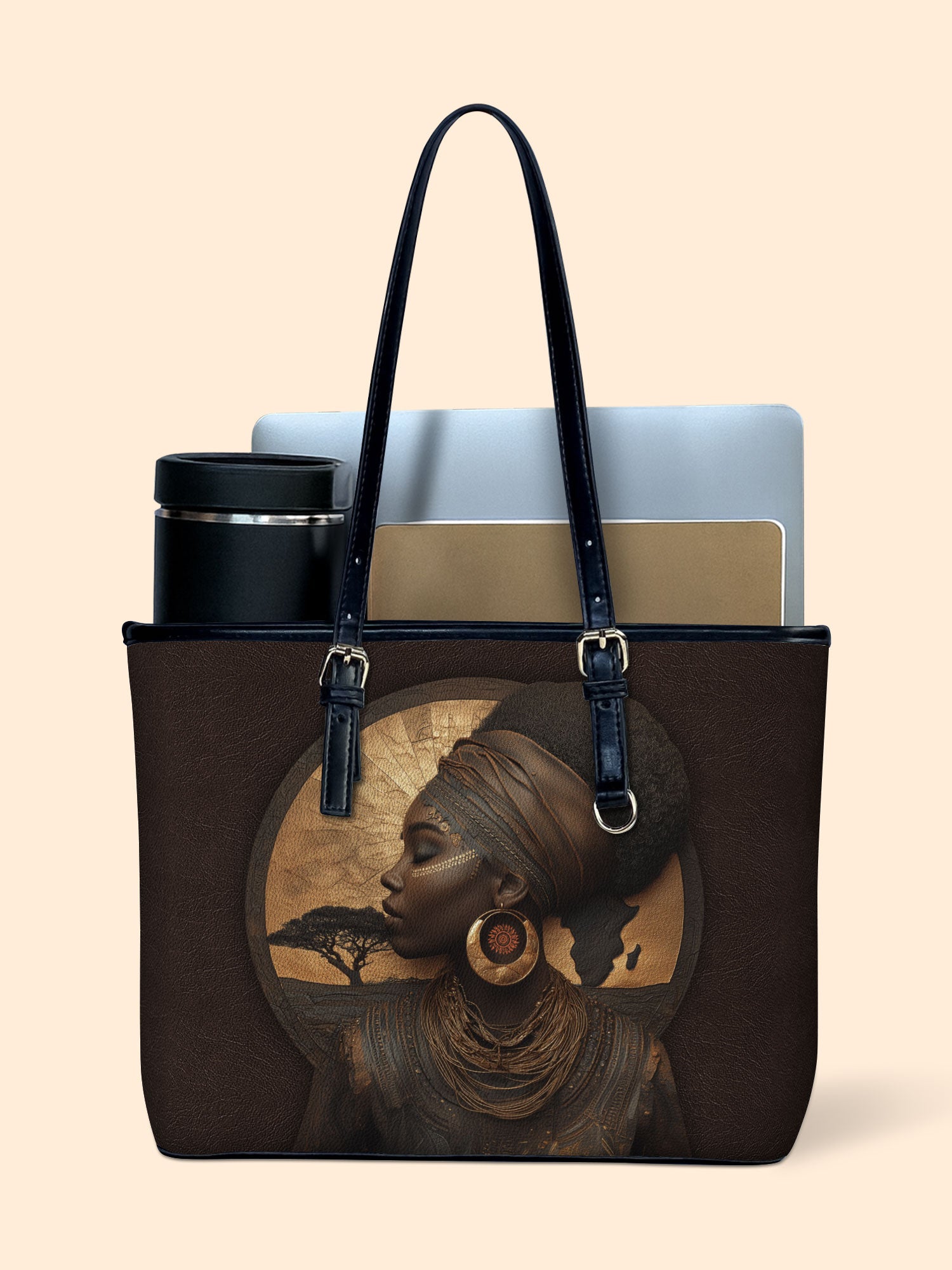 Africa's Spirit Leather Bucket Bag QR0TD417