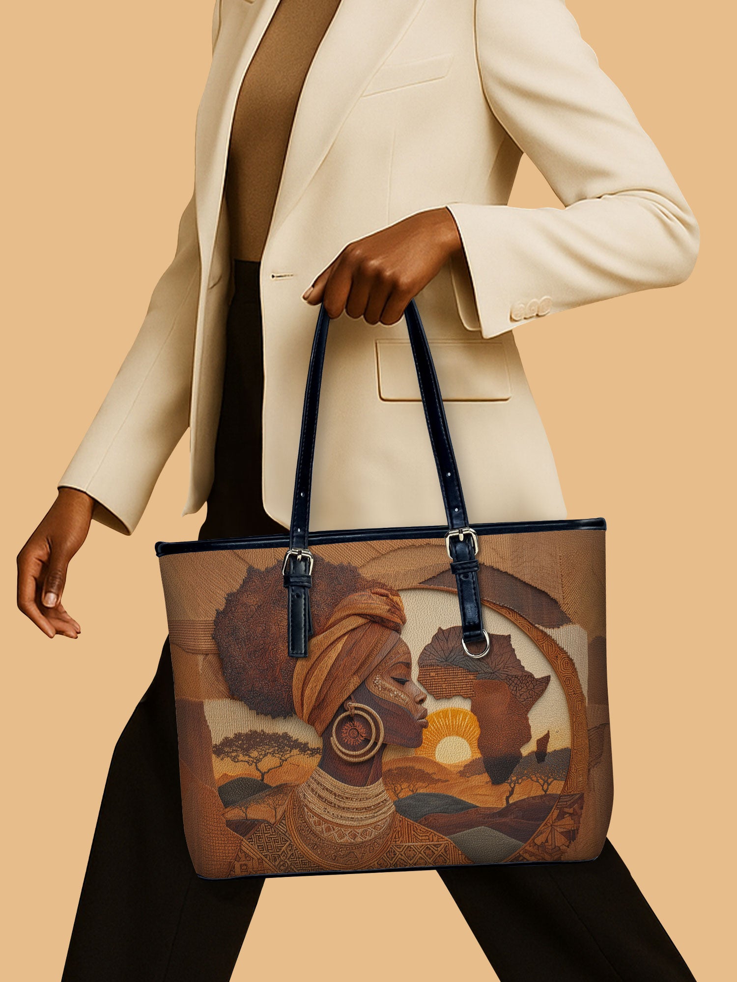 Roots of Africa Leather Bucket Bag QR0TD416