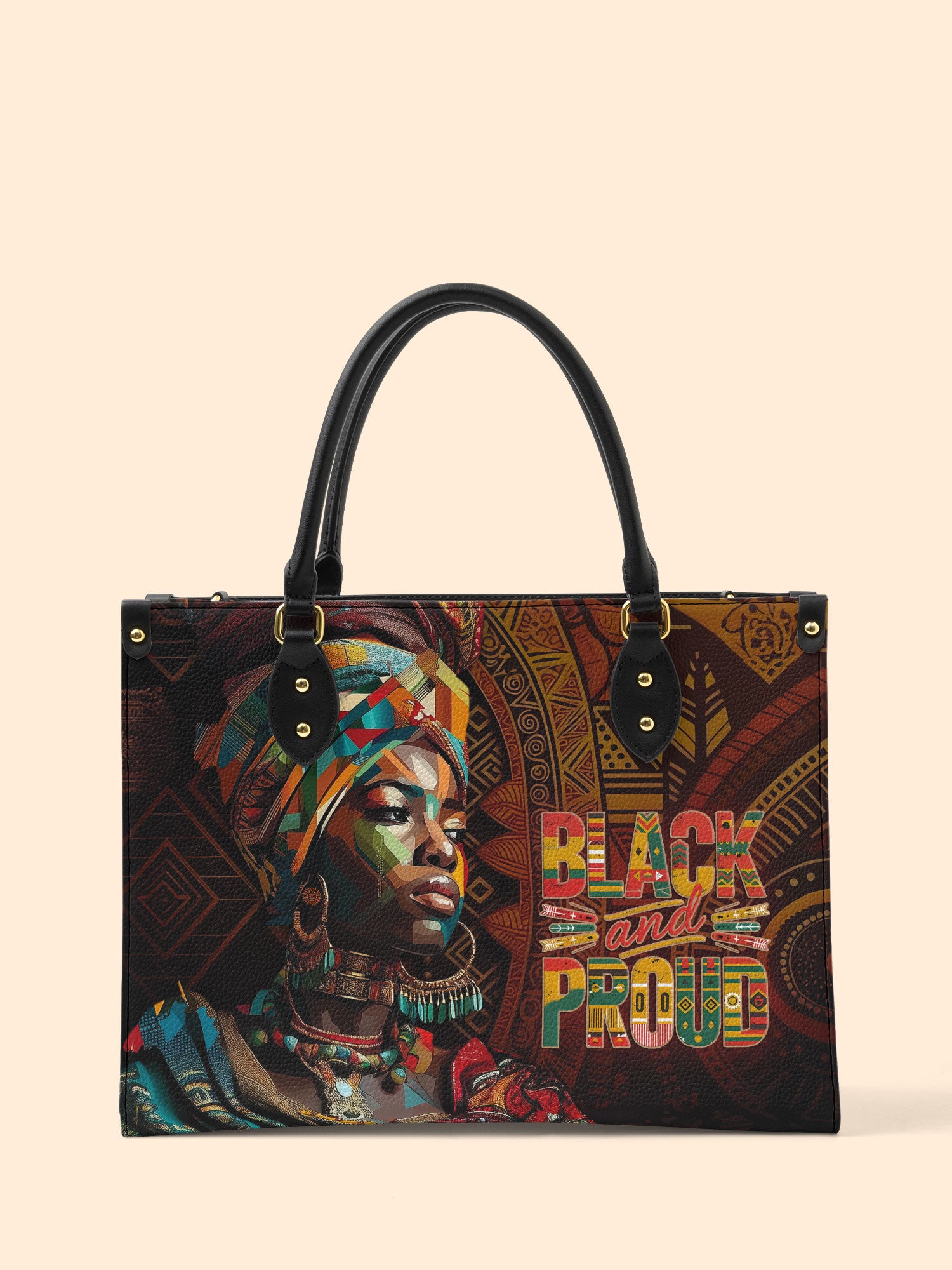 Black Proud Premium Leather Handbag QR0XD127