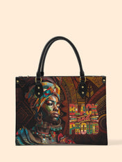 Black Proud Premium Leather Handbag QR0XD127