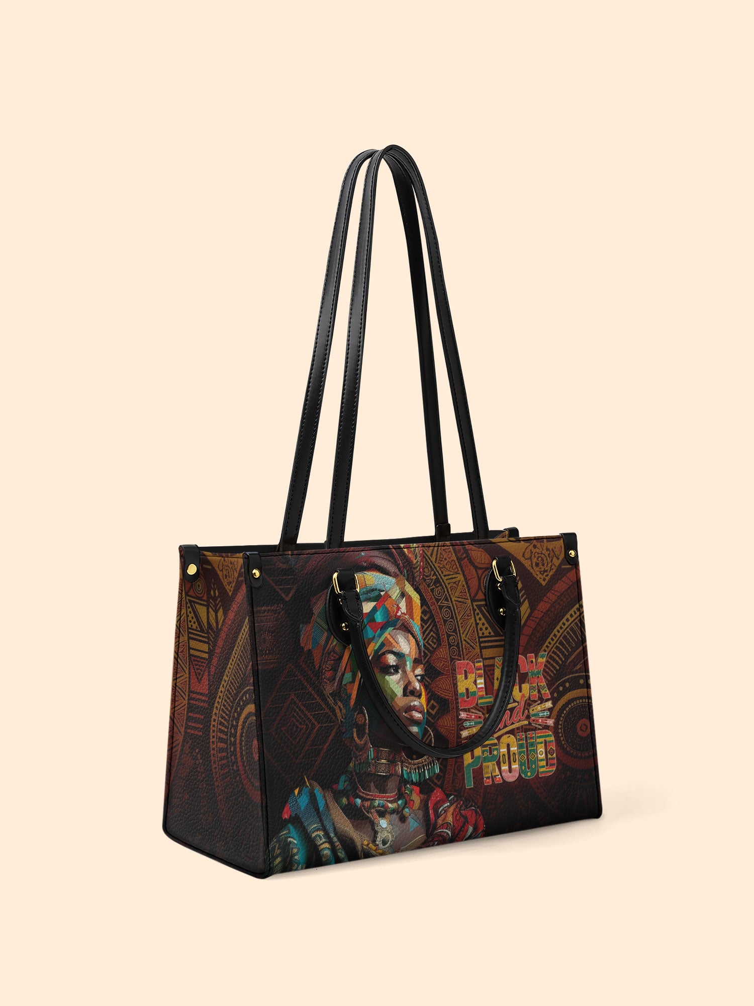 Black Proud Premium Leather Handbag QR0XD127