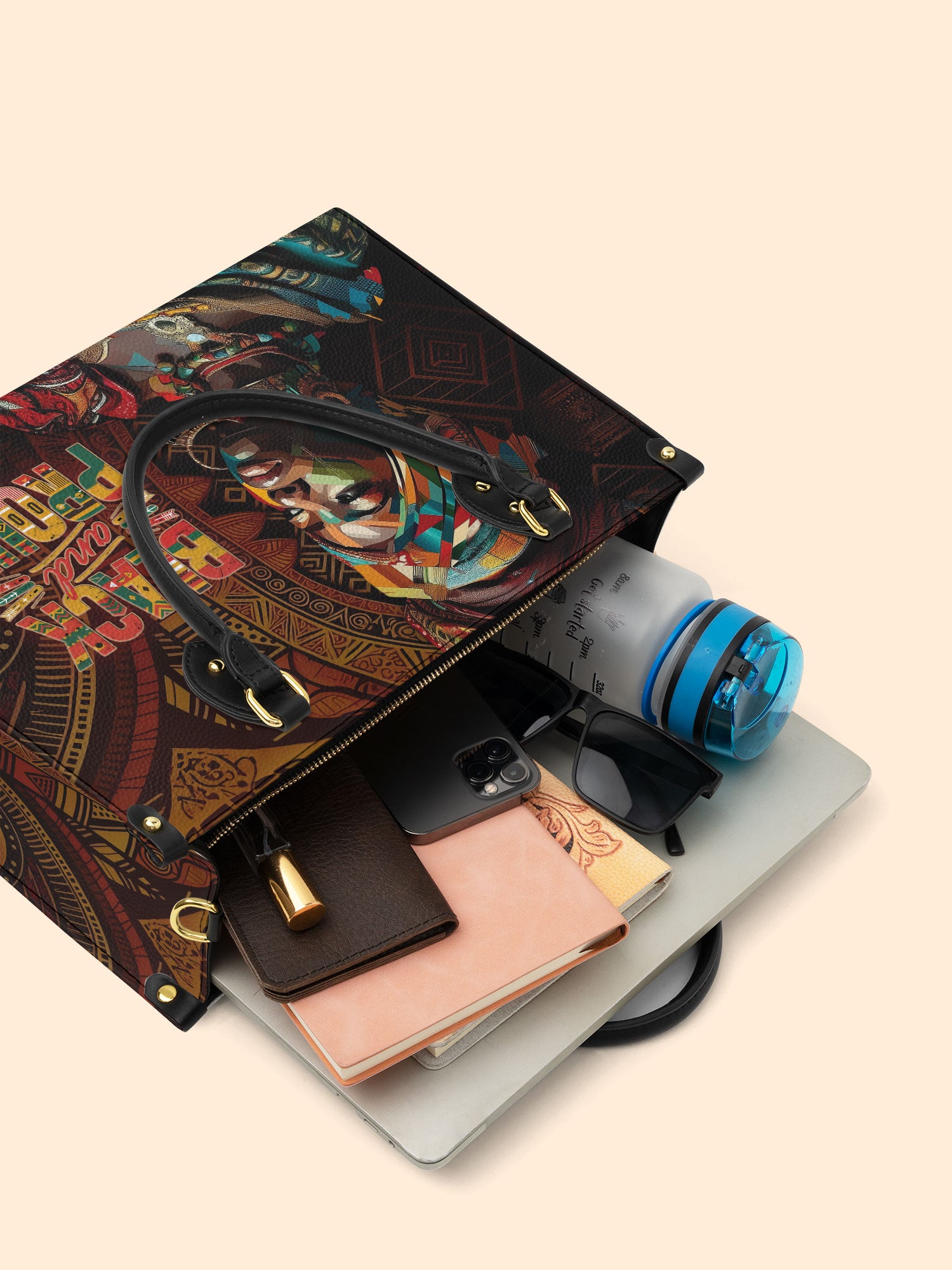 Black Proud Premium Leather Handbag QR0XD127