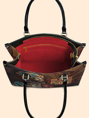 Black Proud Premium Leather Handbag QR0XD127