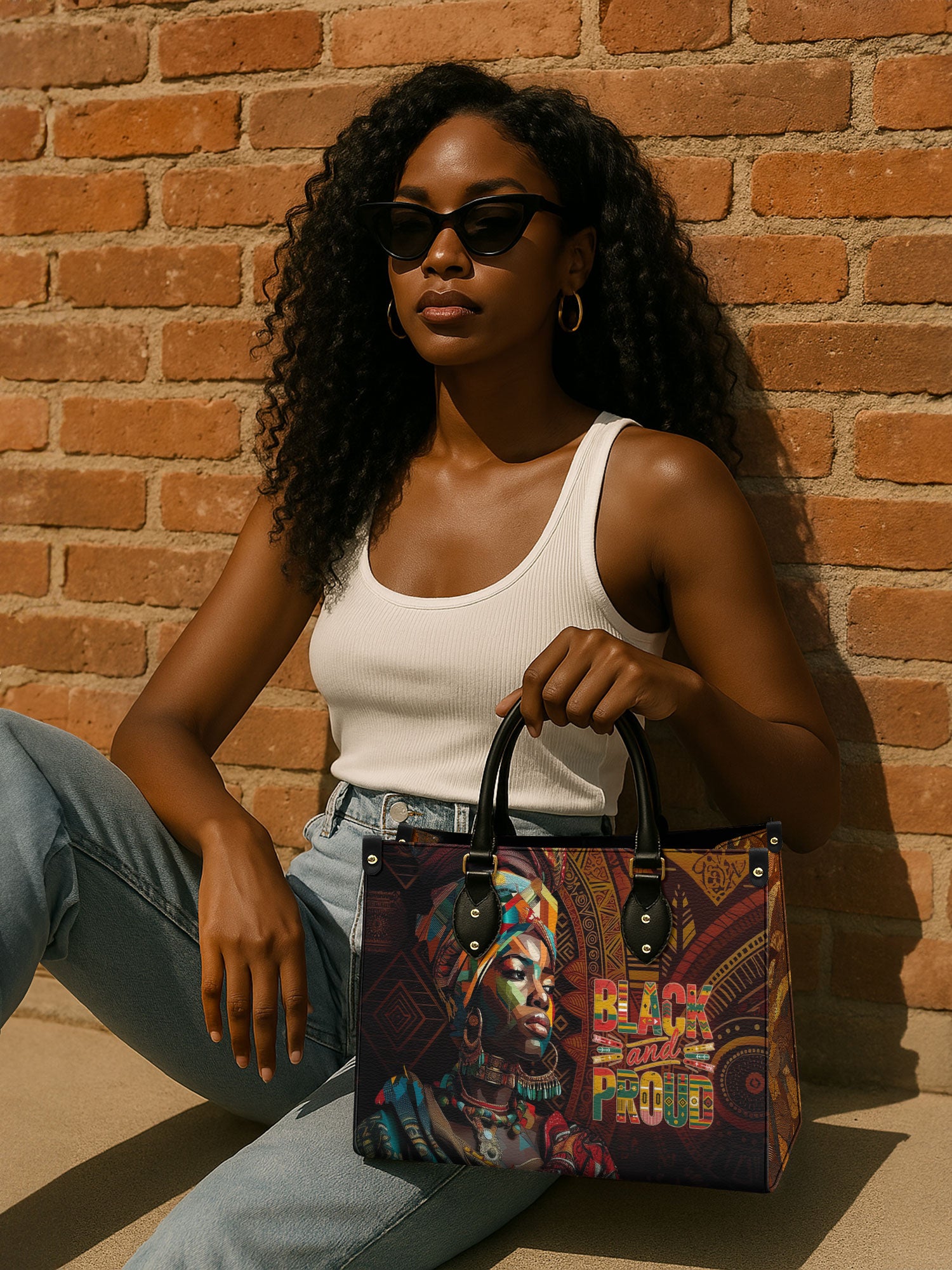 Black Proud Premium Leather Handbag QR0XD127