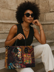 Black Proud Premium Leather Handbag QR0XD127