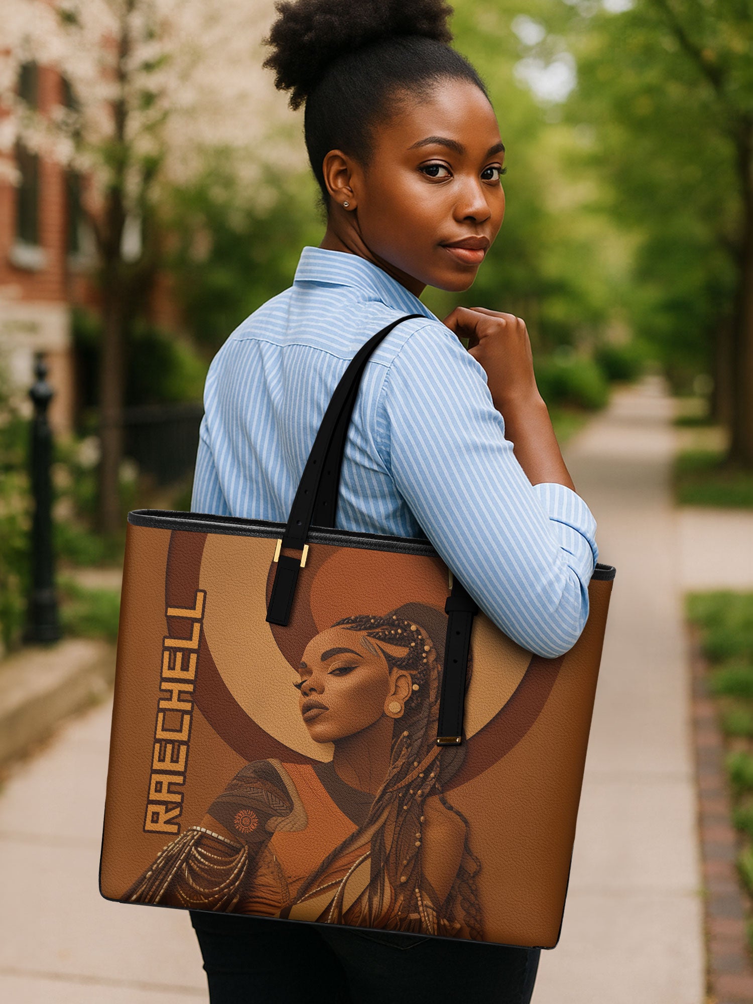 Empress of Locs Sleek Leather Tote