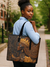 Queen Rising Sleek Leather Tote QR0XD122