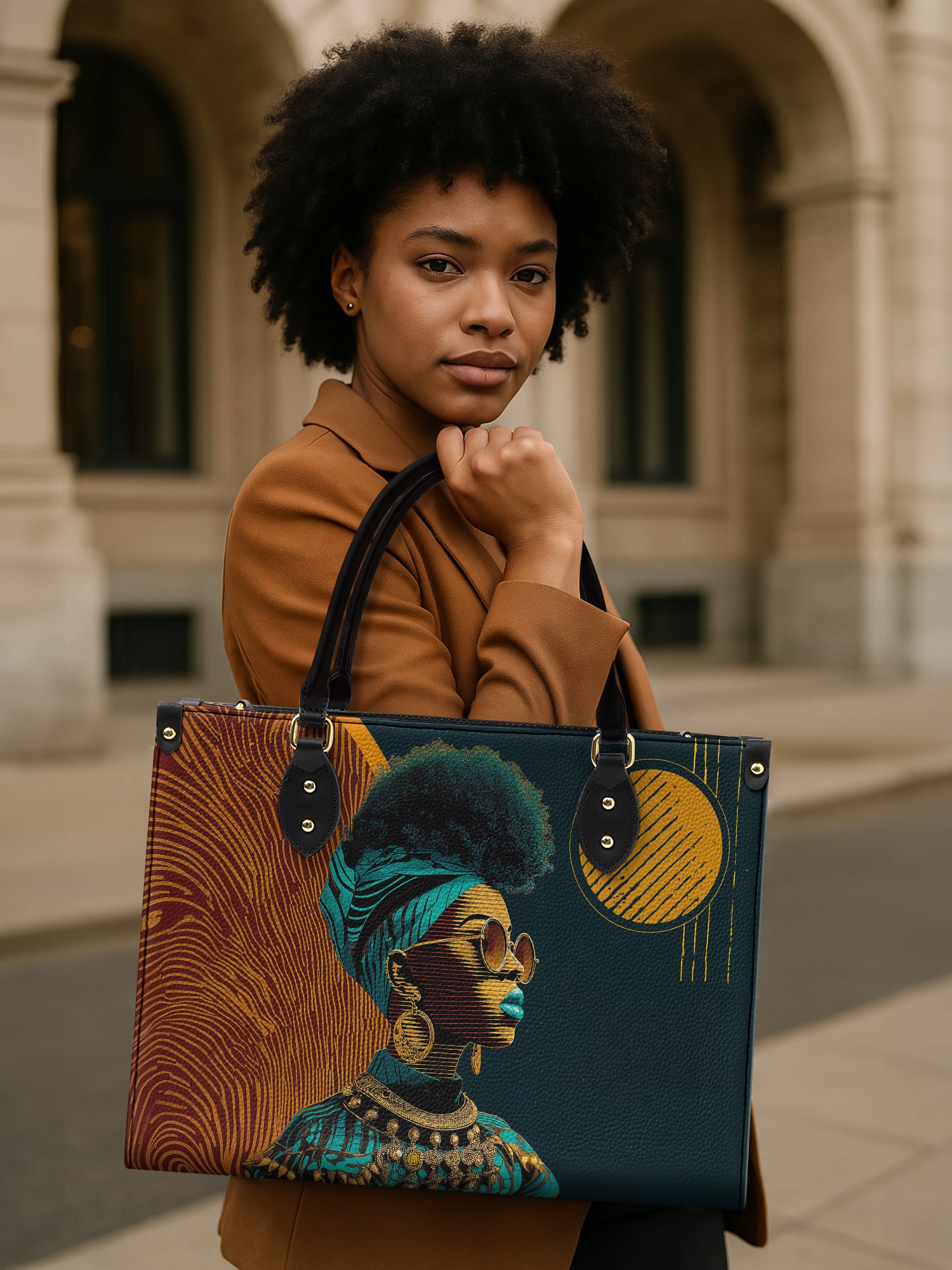 Unapologetically Black Premium Leather Handbag QR0XD125