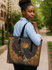 Melanin Spell Sleek Leather Tote QR0XD121