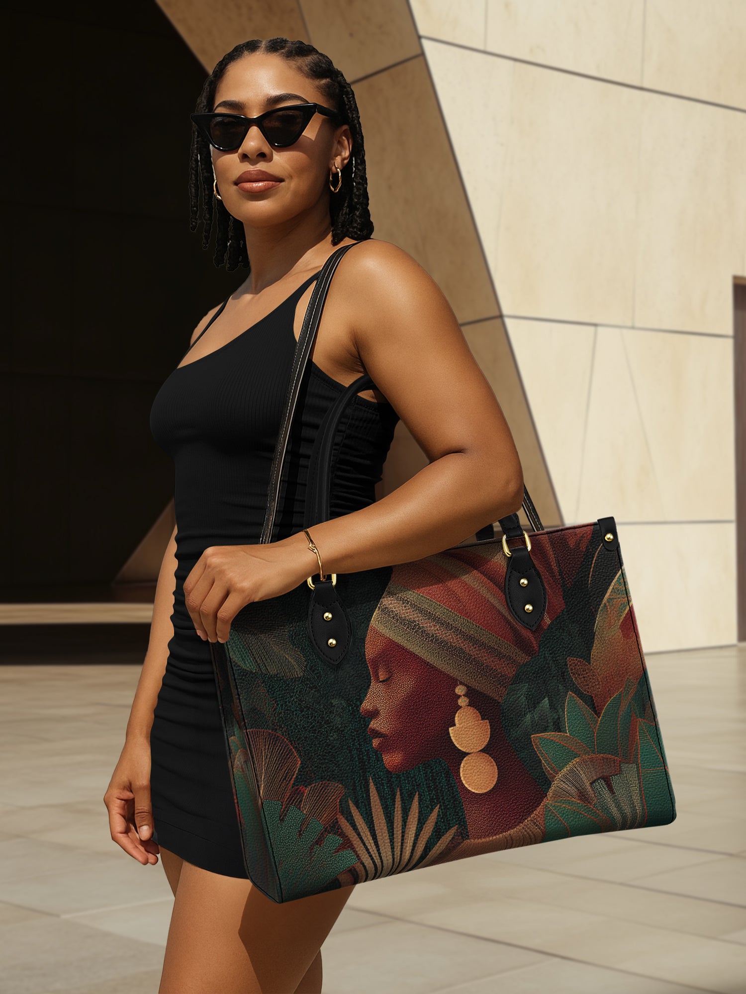 Adorned Silhouette Premium Leather Handbag QR0HH117