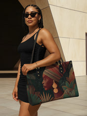 Adorned Silhouette Premium Leather Handbag QR0HH117