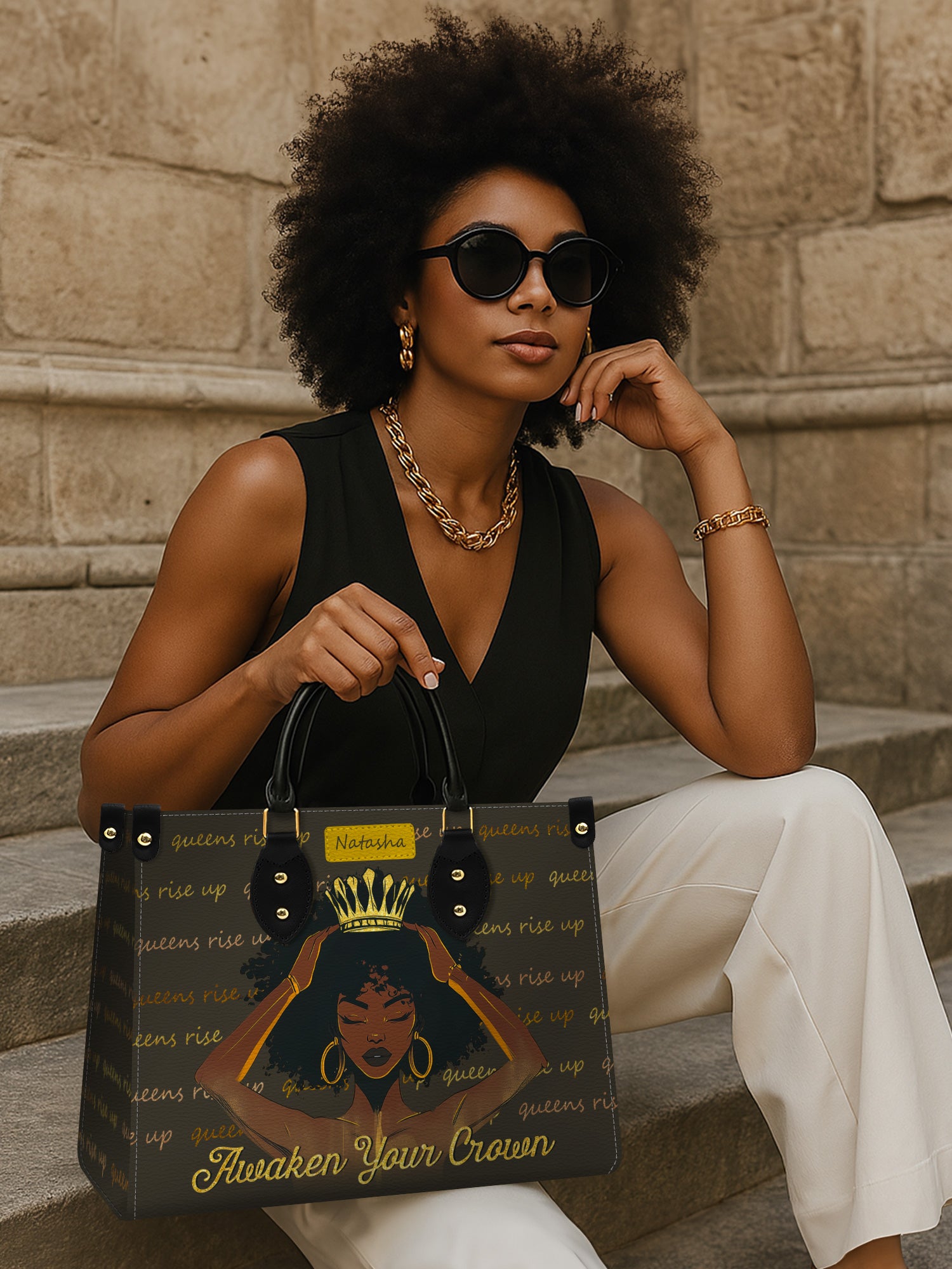 Crown of Resilience Premium Leather Handbag