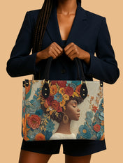 Golden Bloom Premium Leather Handbag QR0HH073