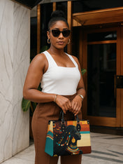 Ebony Horizon Premium Leather Handbag QR0TV179