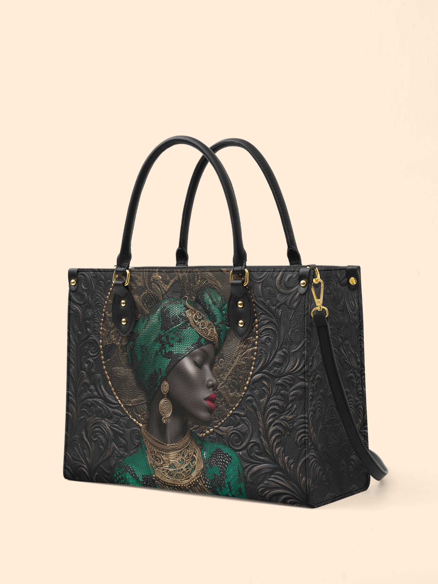African Serpent Premium Leather Handbag QR0XD461