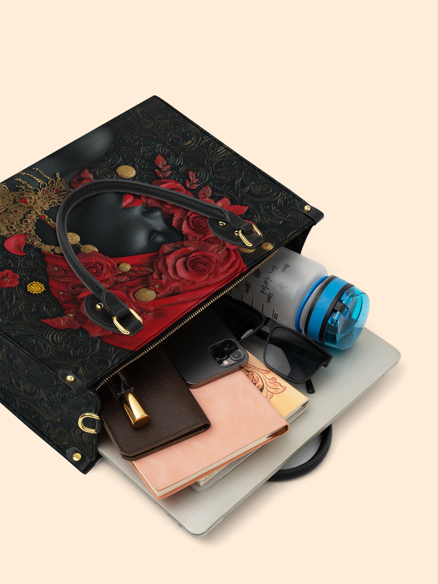 Scarlet Rose Inferno Premium Leather Handbag QR0XD294