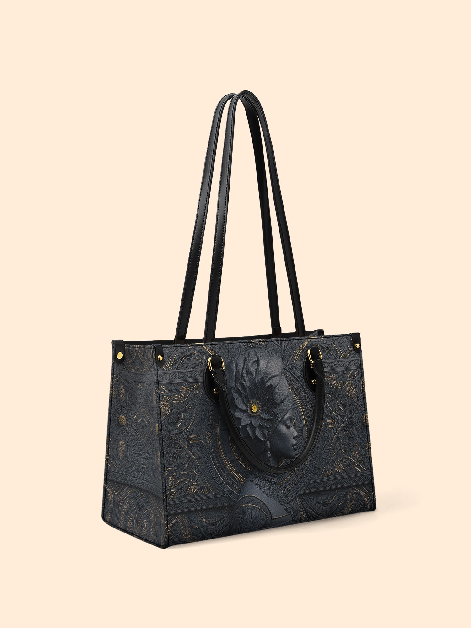 Midnight Bloom Premium Leather Handbag QR0TV146