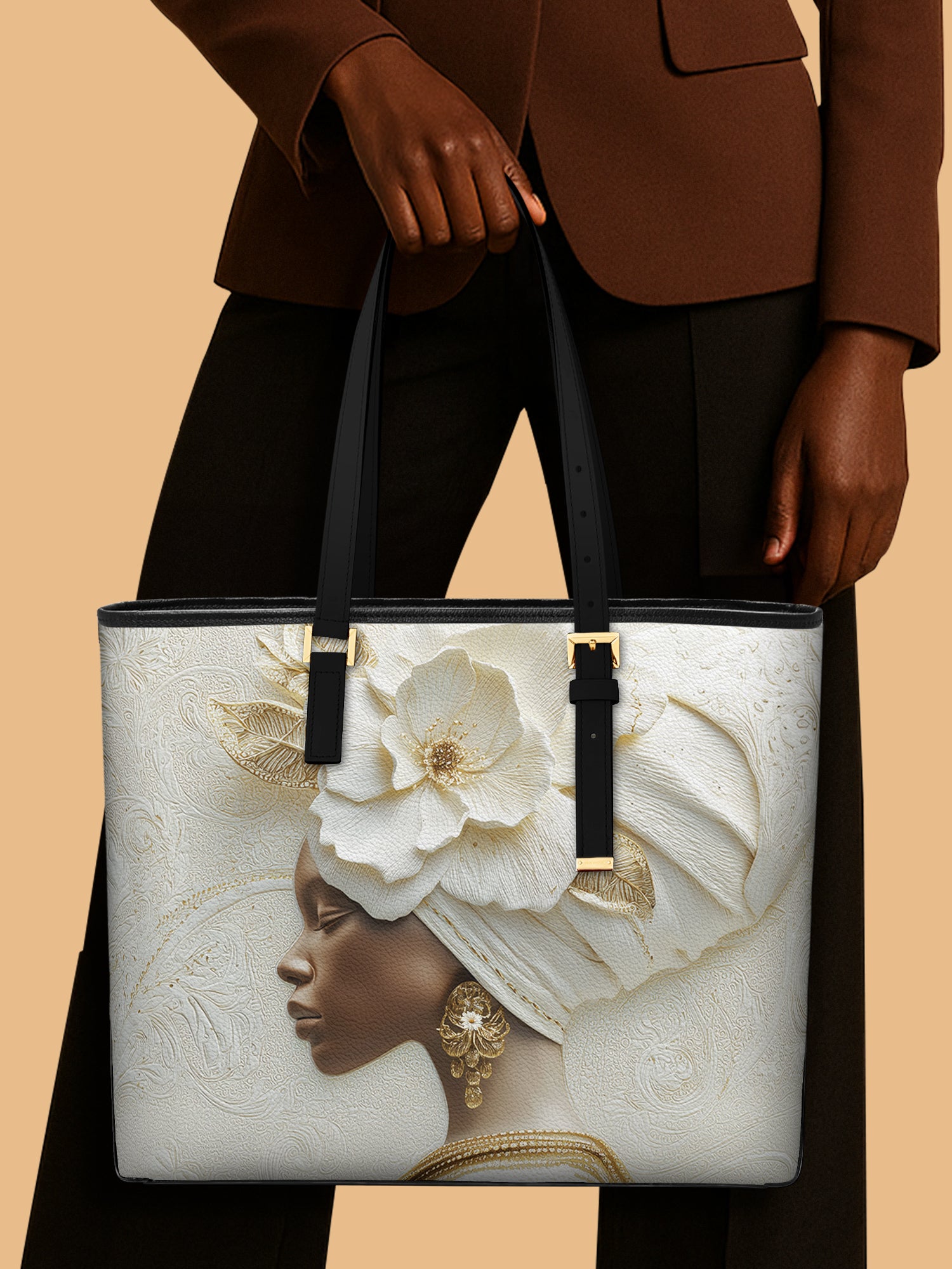 Pearl Serenity Sleek Leather Tote QR0TV116