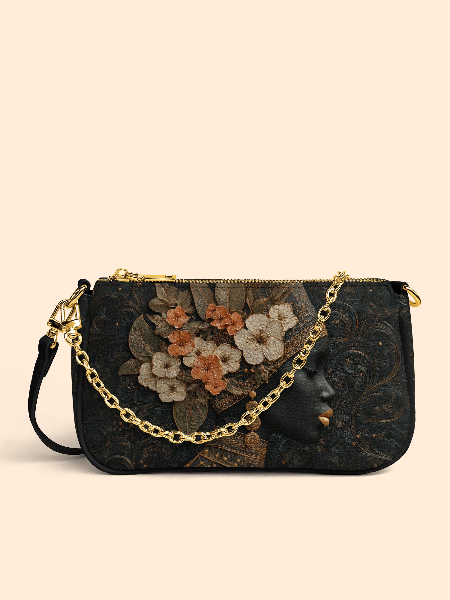 Orange Blooms Queen Classic Zip Pochette QR0XD301