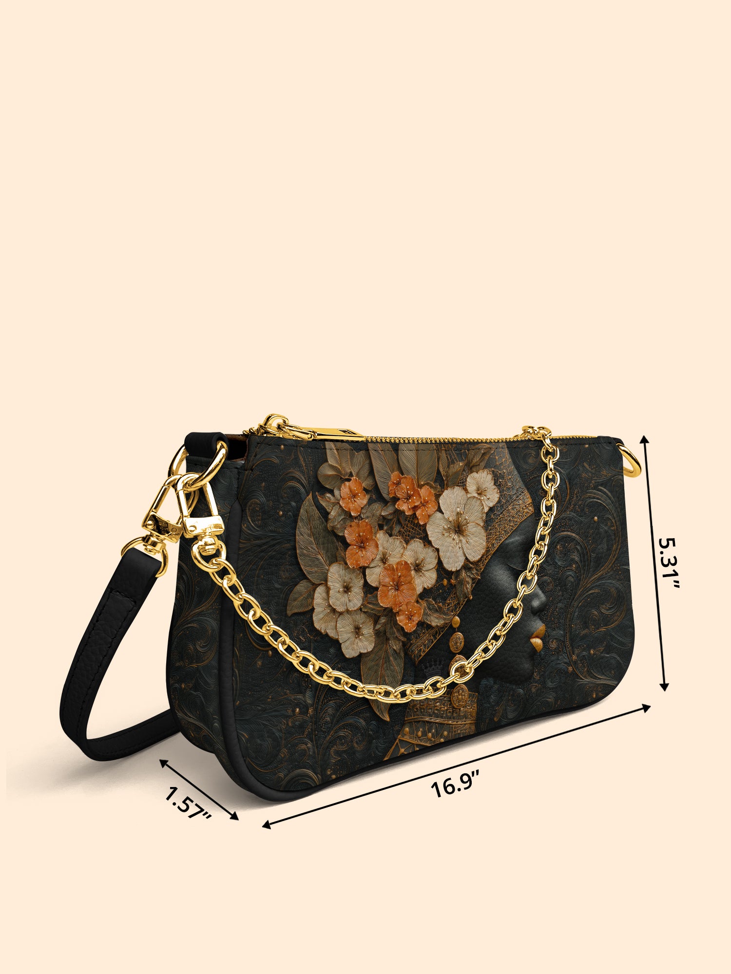 Orange Blooms Queen Classic Zip Pochette QR0XD301