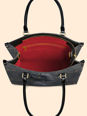 Midnight Bloom Premium Leather Handbag QR0TV146