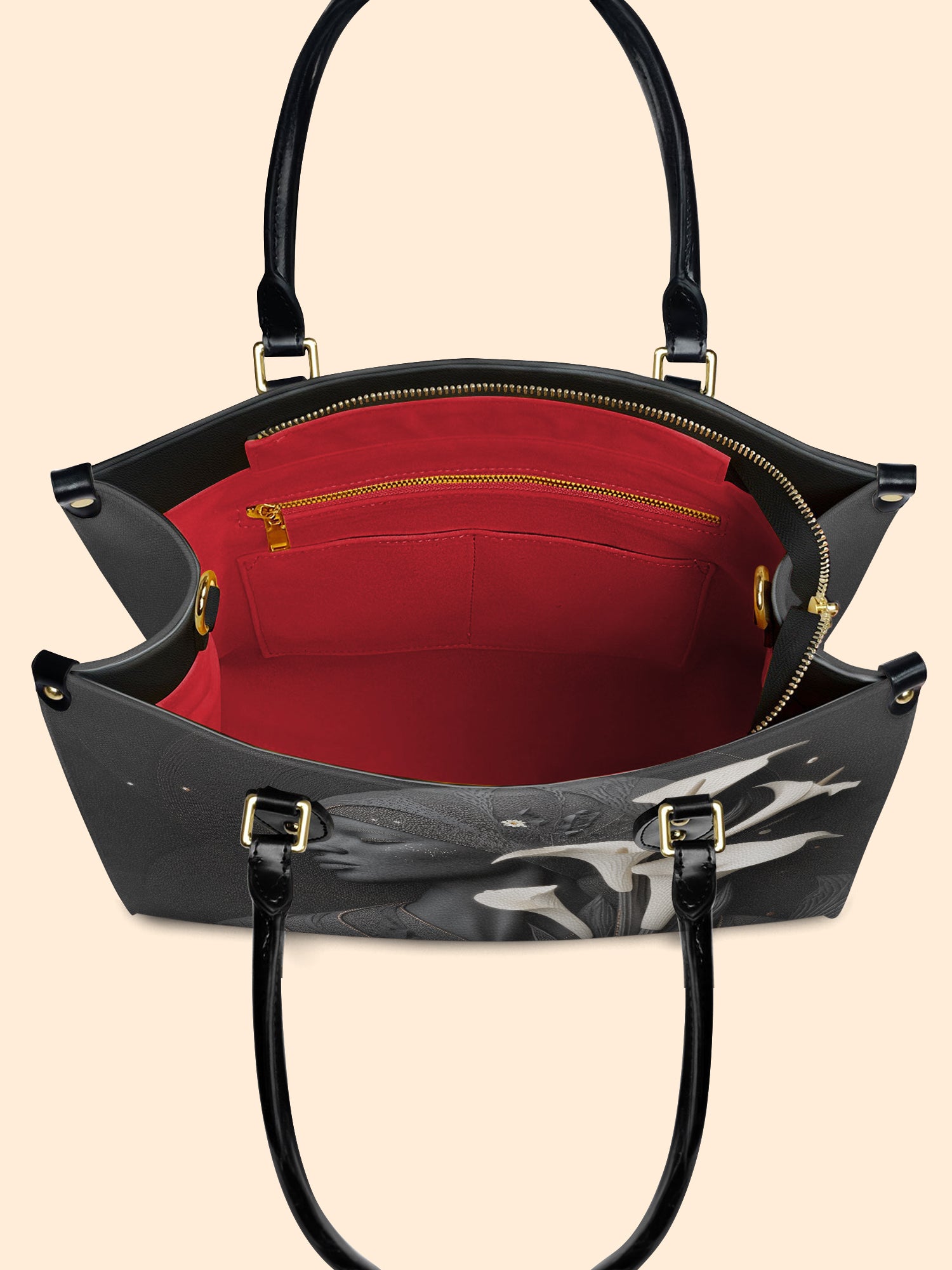 Lunar Silhouette Premium Leather Handbag QR0TD207