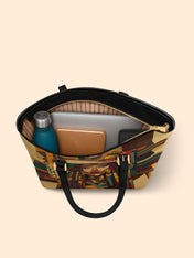 Colorful Majesty Sleek Leather Tote