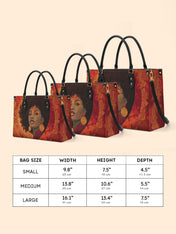 Noir Bloom Premium Leather Handbag QR0XD236