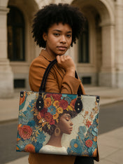 Golden Bloom Premium Leather Handbag QR0HH073